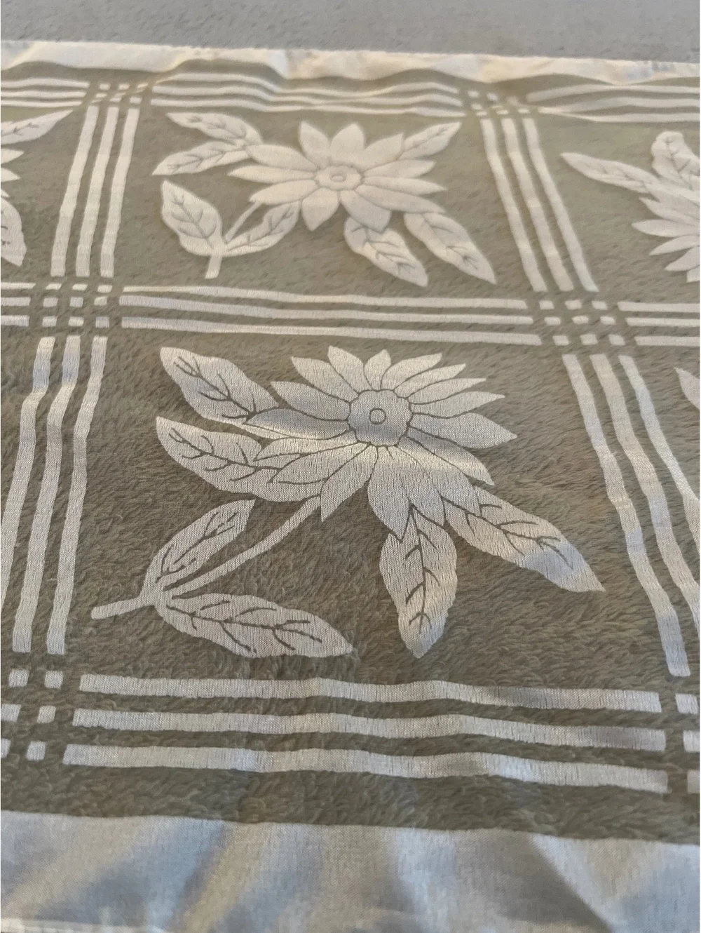 Vintage Floral Sheer Scarf or Table Runner